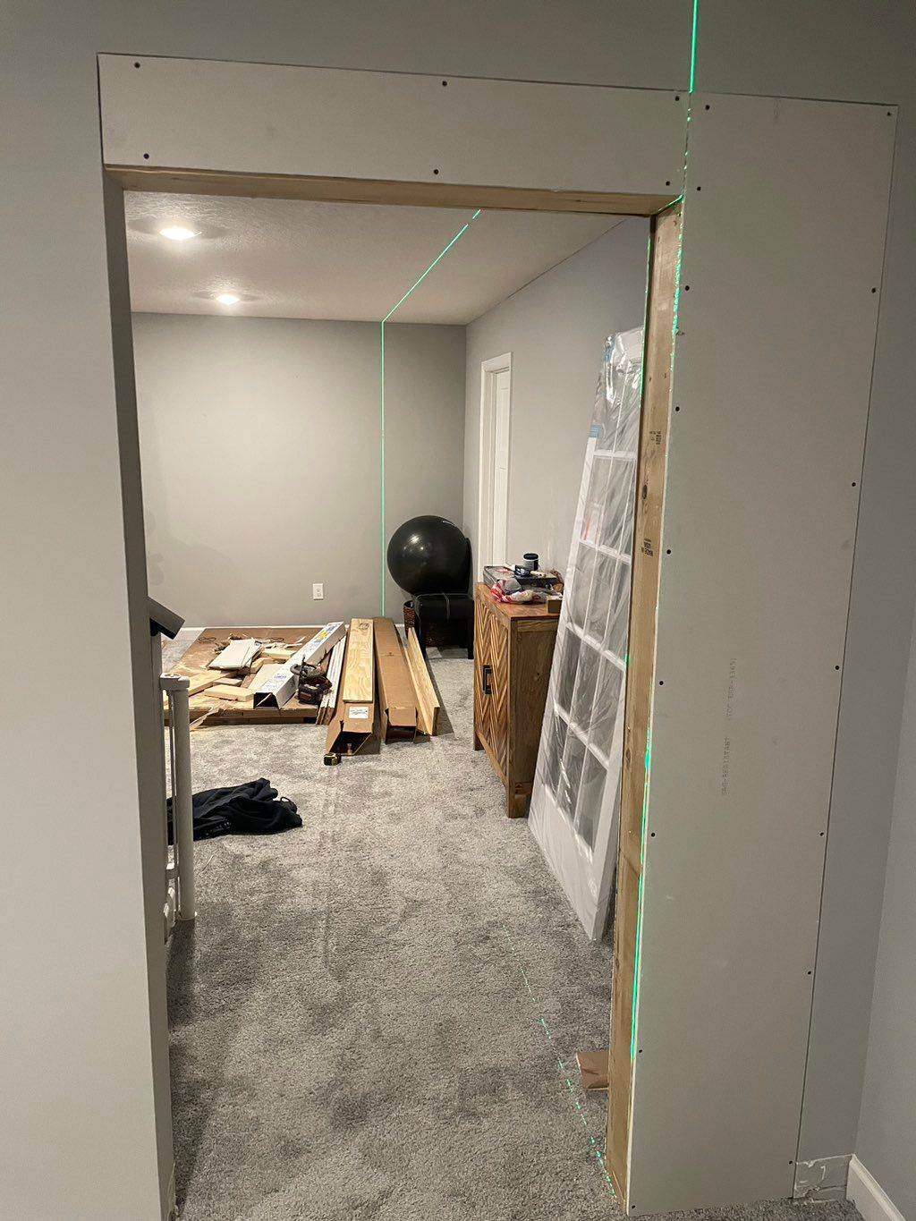 3/3 new opening for glass door 