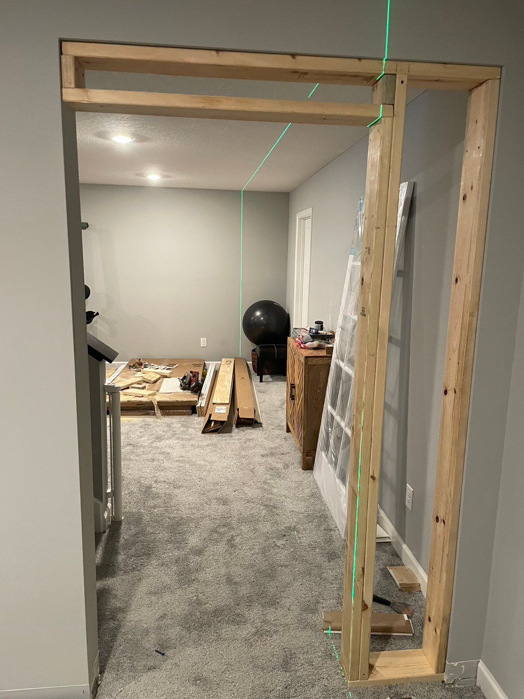 3/2 creating new opening for glass door. 