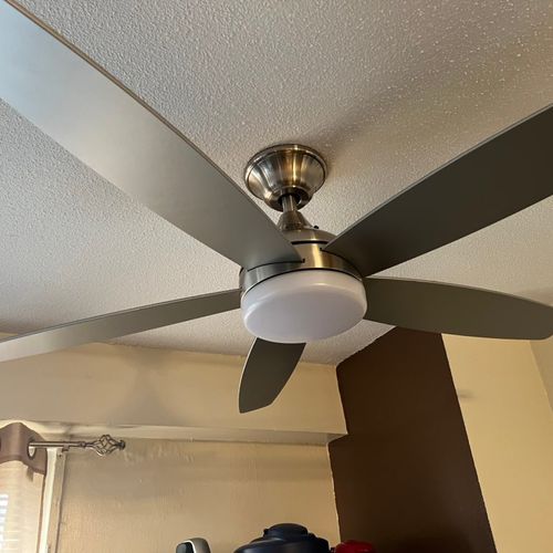 Ceiling fan installed 