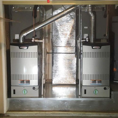 system furnace installation in closet