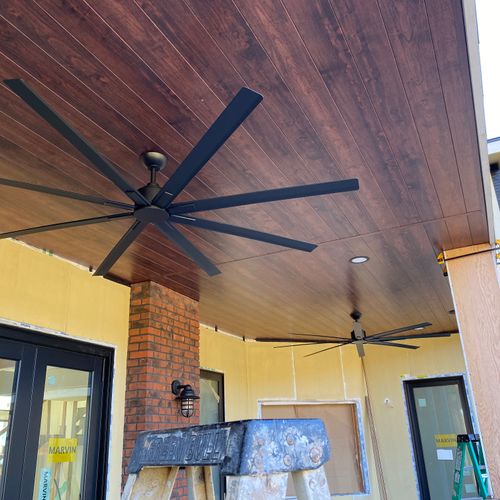 Dizal Aluminum Soffit for porch ceiling.