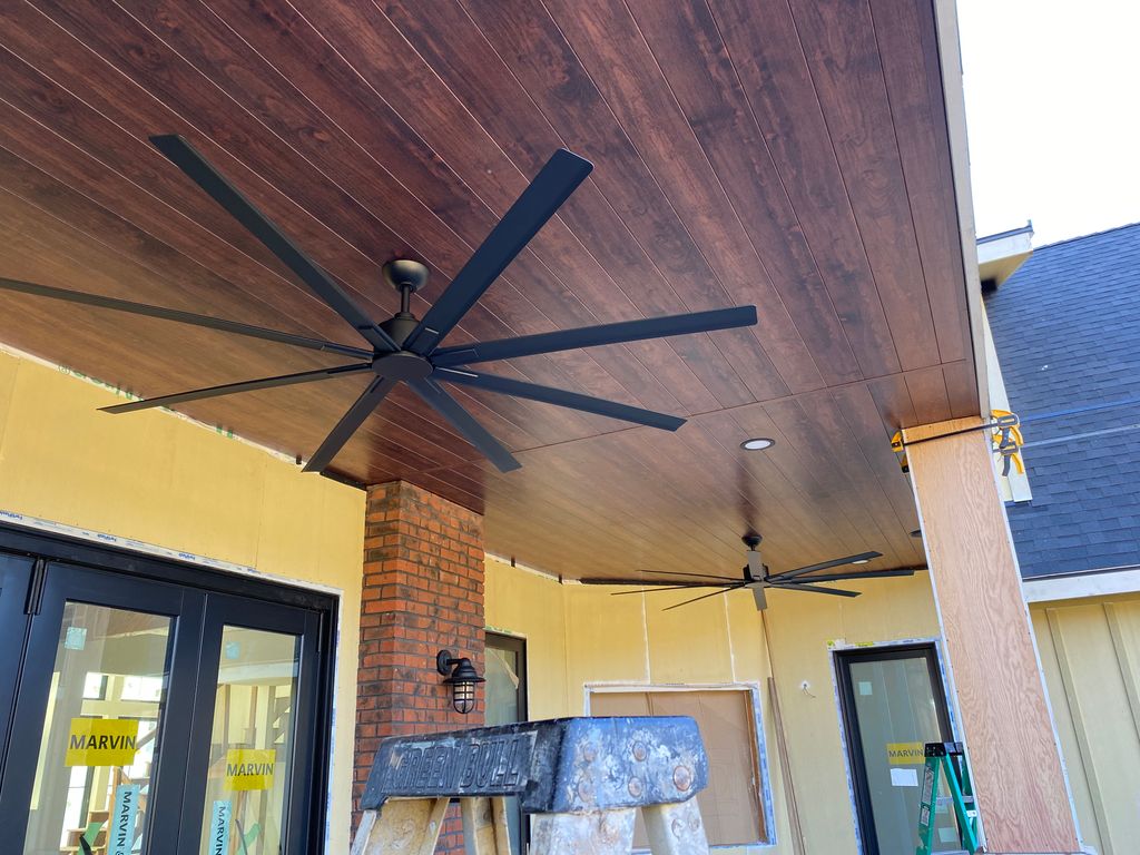 Dizal Aluminum Soffit for porch ceiling.