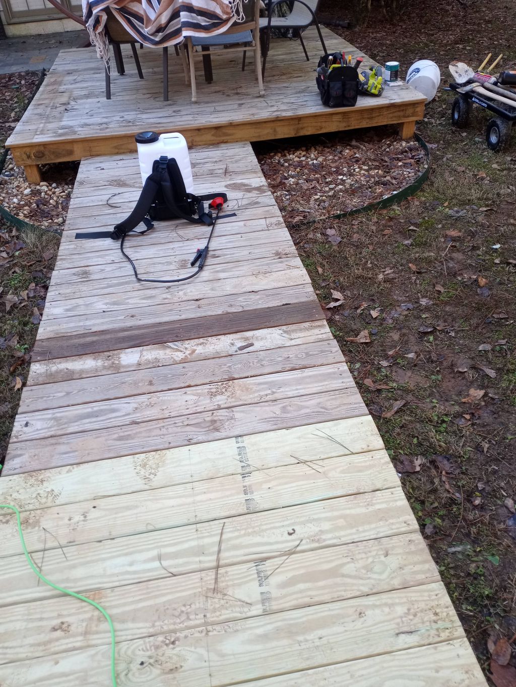 Backdoor Deck Leading to Walkway Stairs Custom Sta