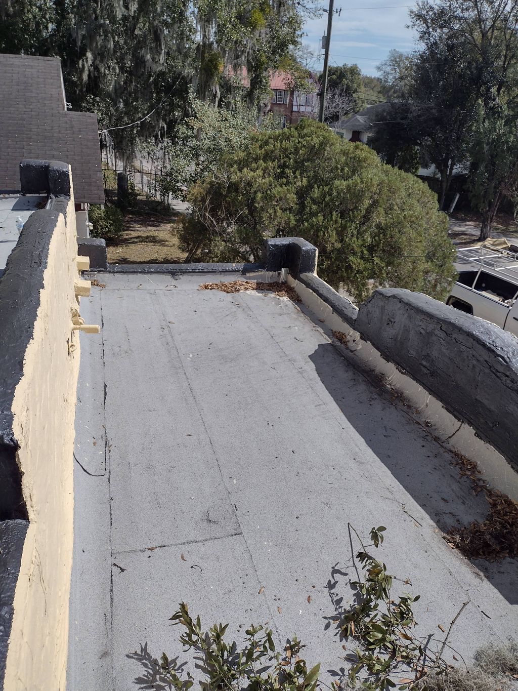 All of the cracks after being sealed and membrane 