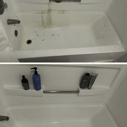 Before and After Bathtub Clean