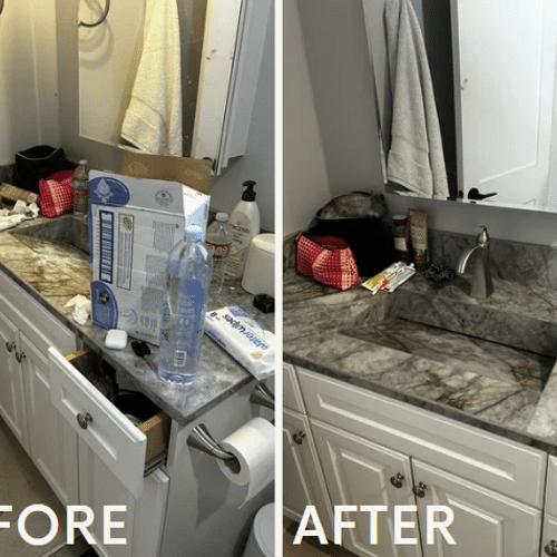 Before and After Vanity Clean