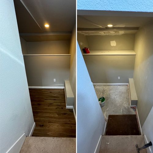 New paint , recessed light, new flooring !