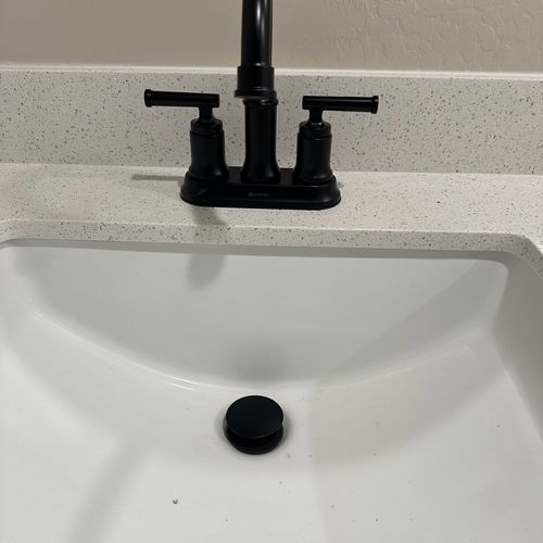 Customer supplied faucet install.