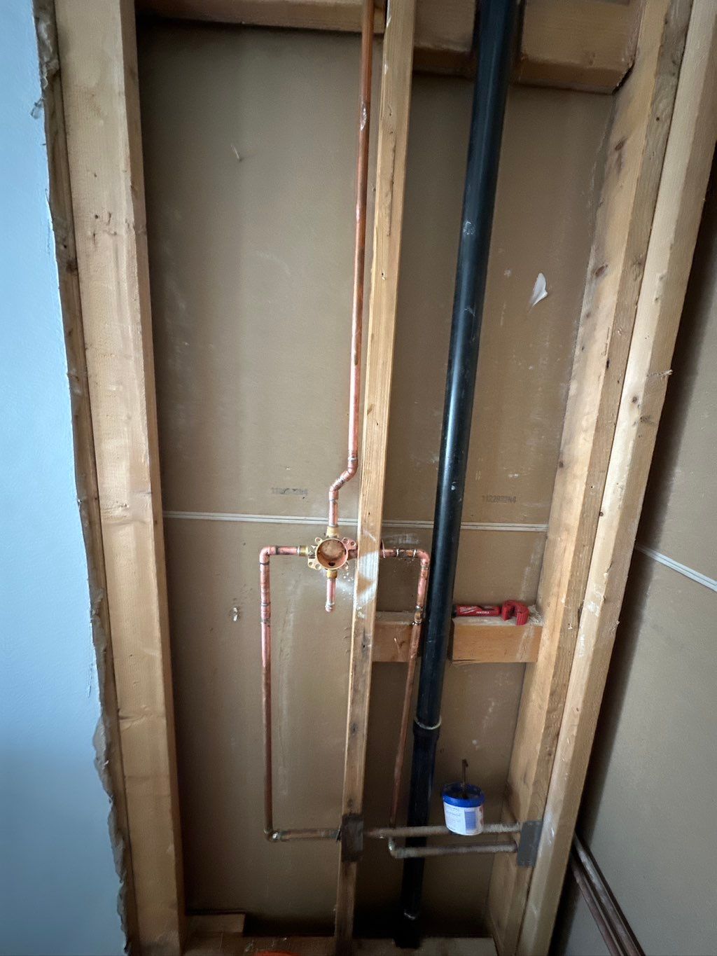 Rough in a shower valve for a customer