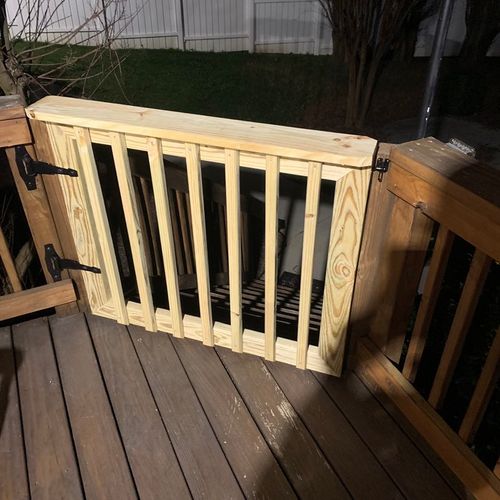 Doggy gate for deck stairs