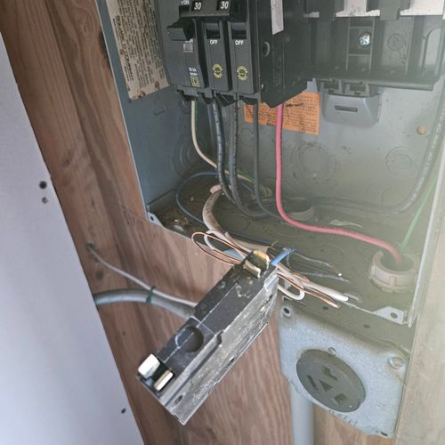 installation electrical box and breakers