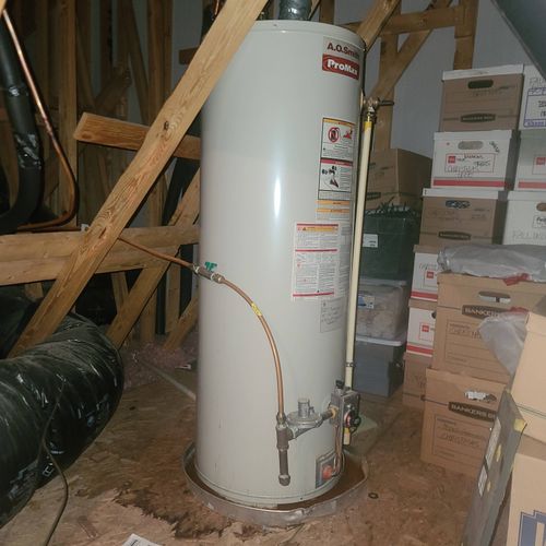Failed 50-gal gas water heater