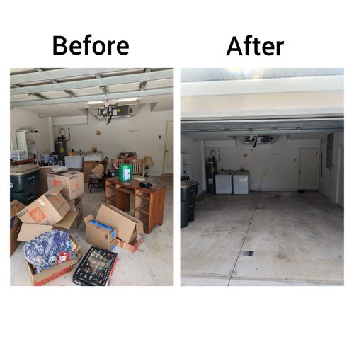 Junk Removal before and after
