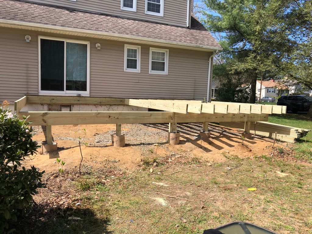 Building deck in Roxbury 