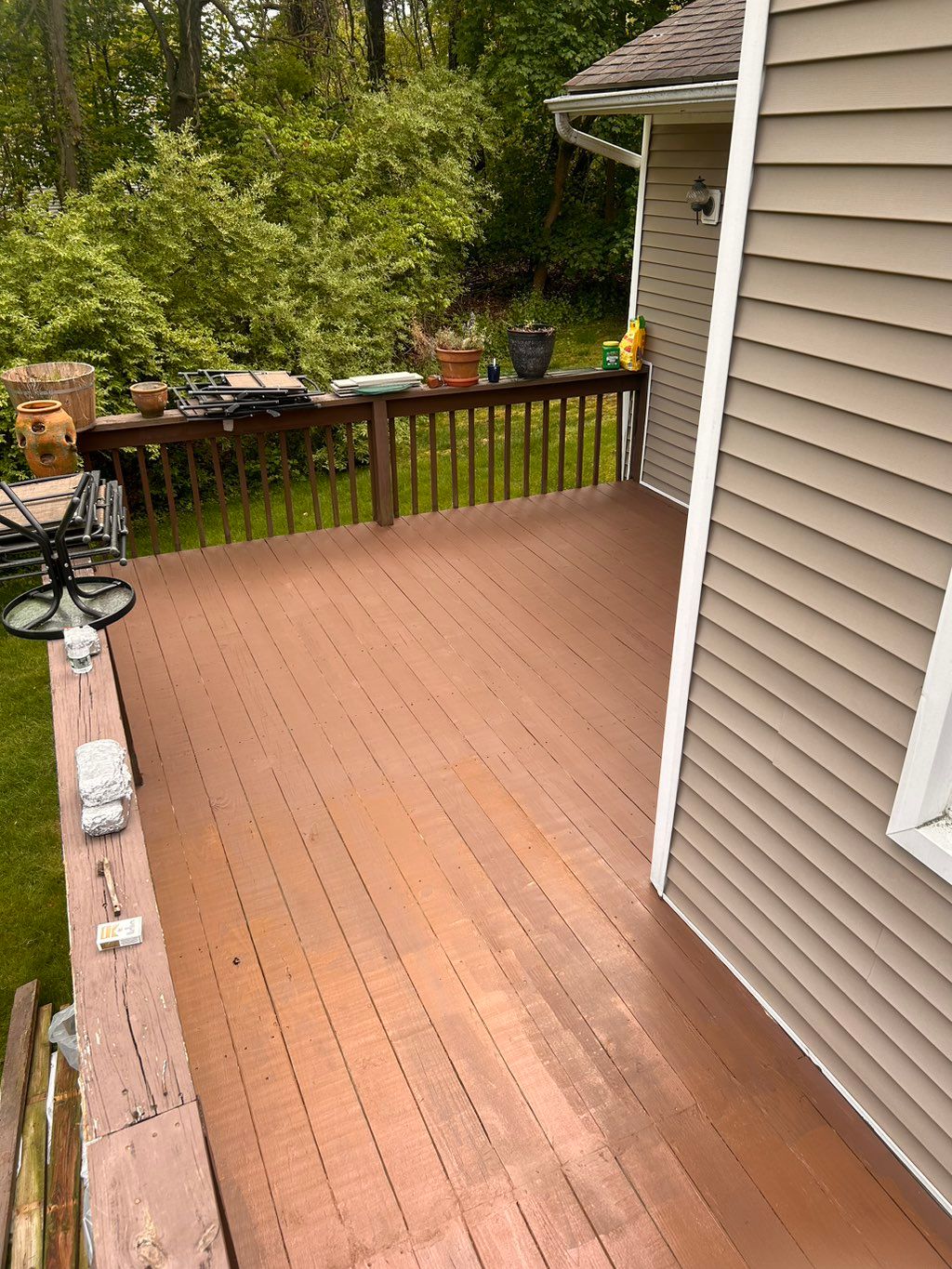 Deck wood replacement and stained 