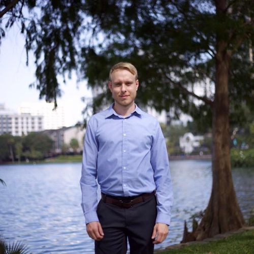 My friend Jacob at Lake Eola in downtown Orlando 