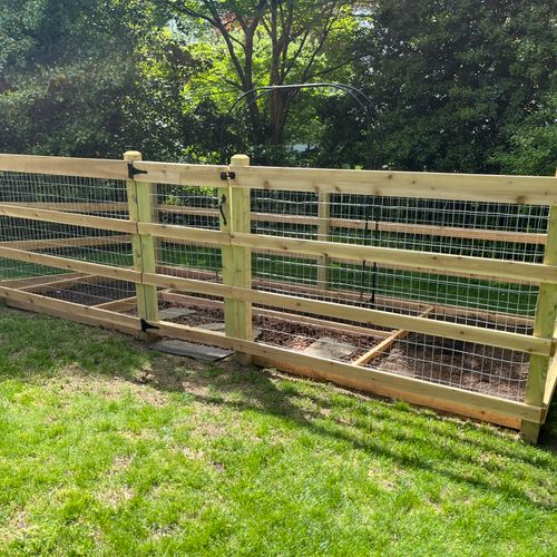 Custom deer-proof cedar vegetable garden