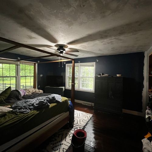 Popcorn ceiling removal: after