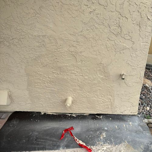 Drain repair stucco patch 