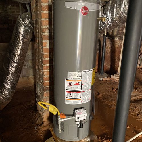 Replacement of gas water heater.