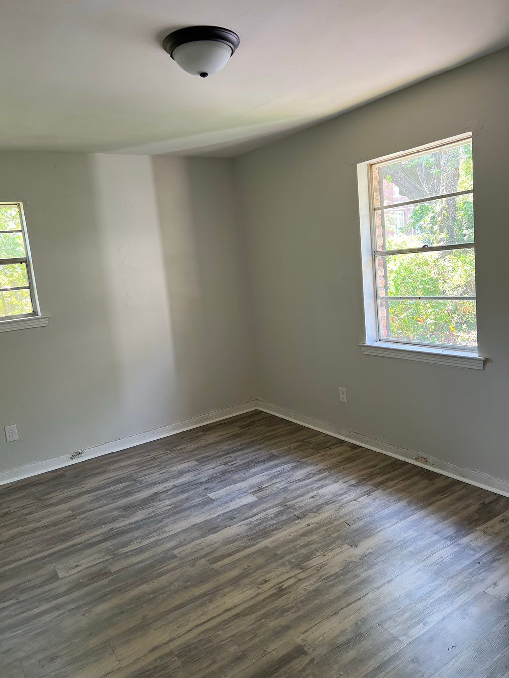 Painted walls, installed trim & floor