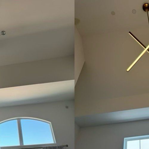 light fixture installation and ceiling repair (can