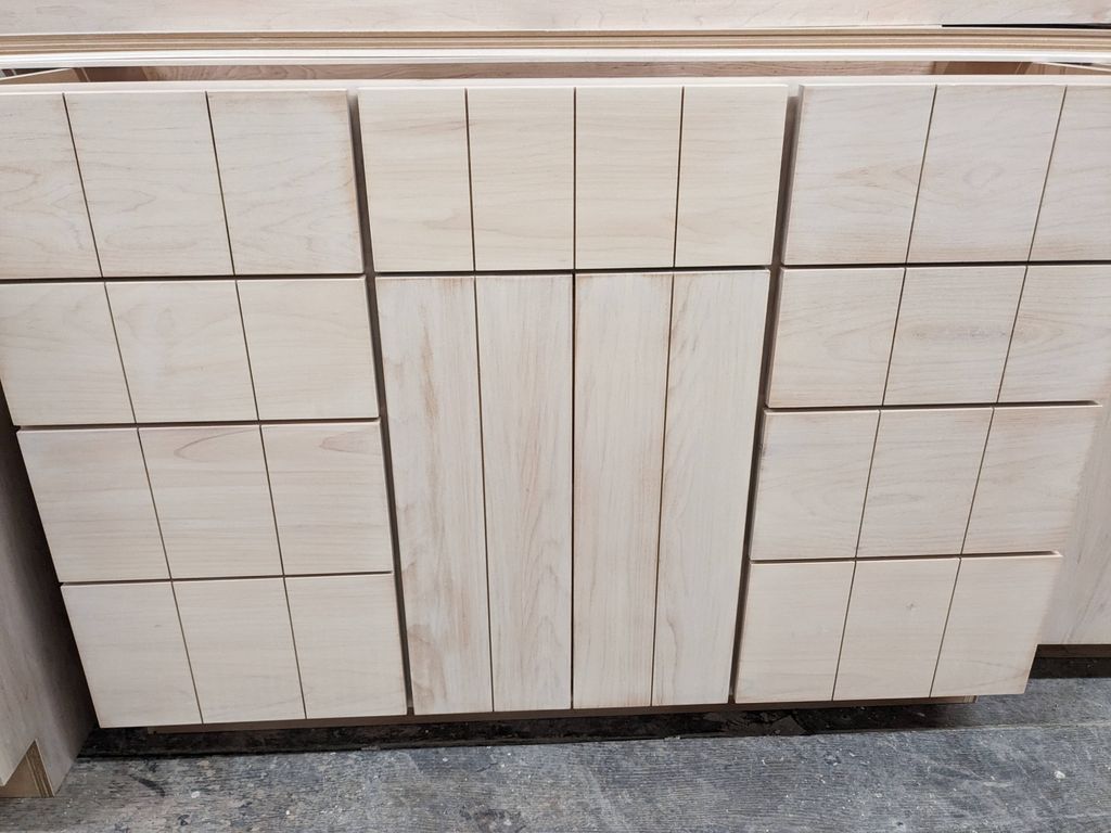 distressed white wash on Maple 