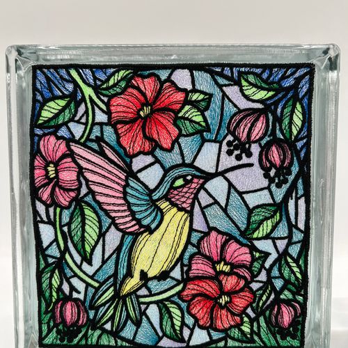 Hummingbird Stained Glass Light Box