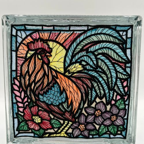 Rooster Stained Glass Light Box
