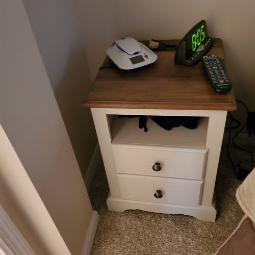 He assembled 2 nightstands for us as well as  meta