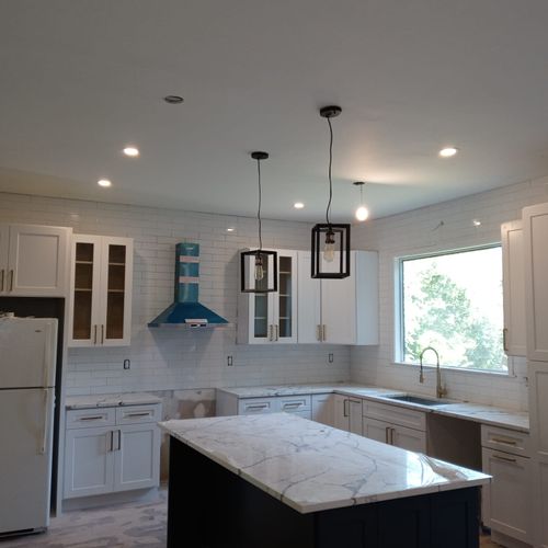 Kitchen with lighter colors in process