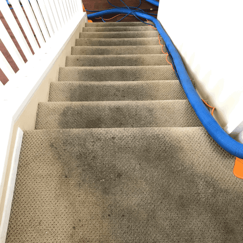 Before vacuuming stairs 