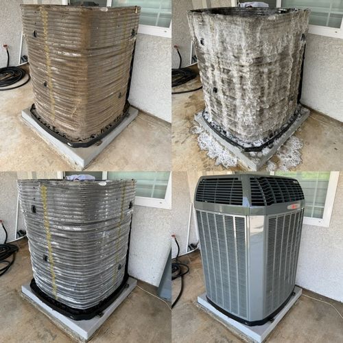 Before, during and after of our Premium AC Mainten