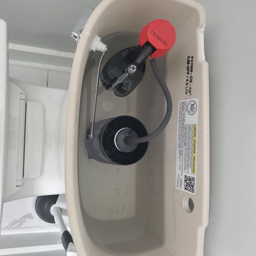 He fixed my running toilet by replacing the old fl