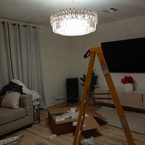 Updated chandelier picture with the lights on