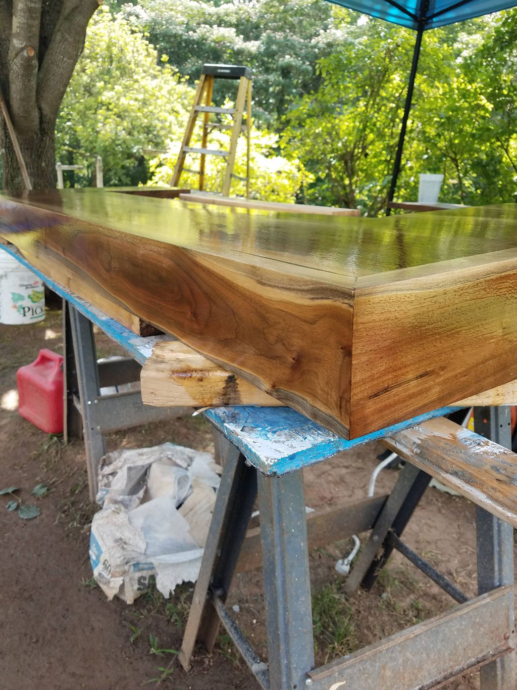 Black walnut fireplace mantle I built