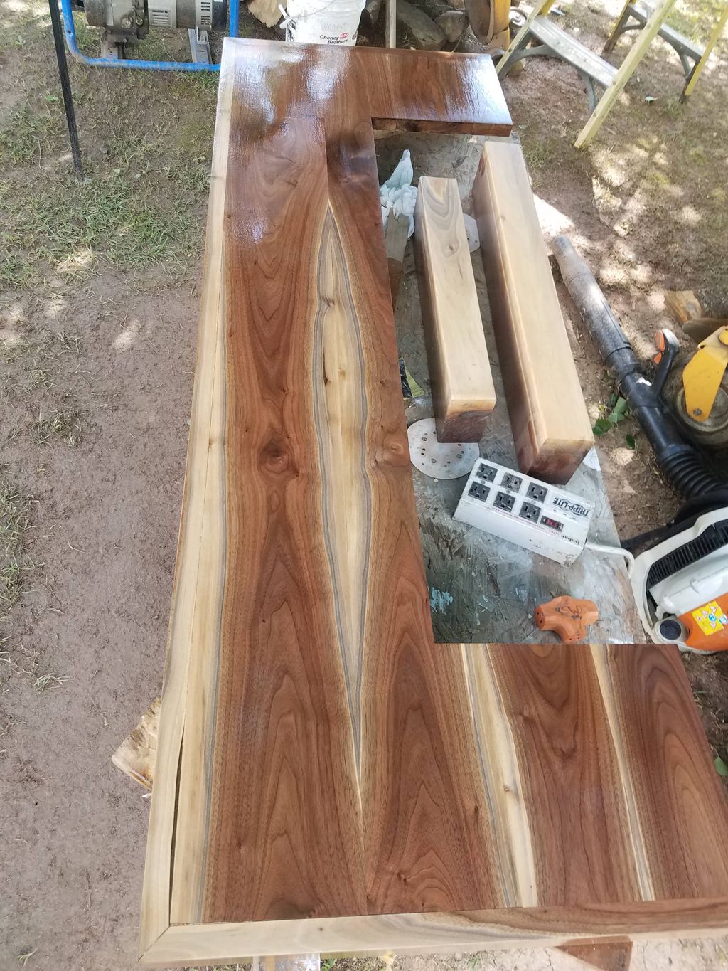 Black walnut fireplace mantle I built