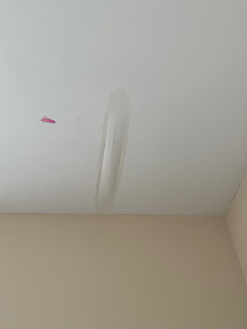 Ceiling damage before repairs
