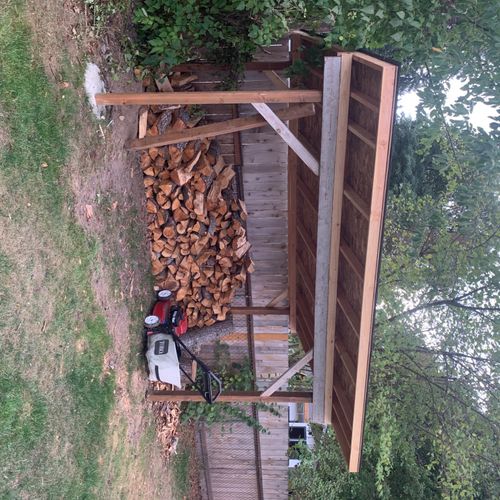 Built me a firewood shed looks good. 
Good quality