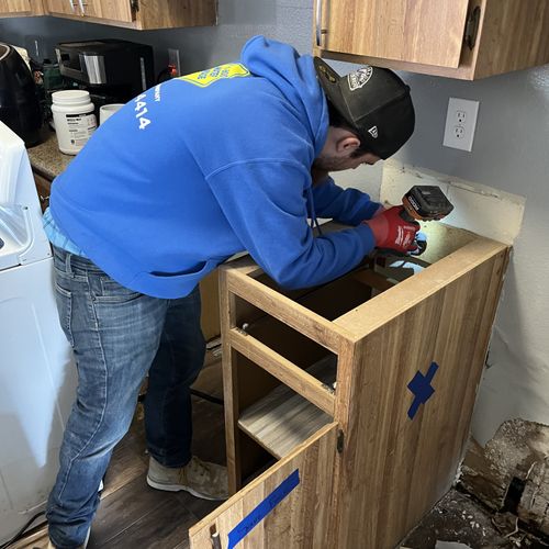 Cabinet Removal to Inspect Water Leak