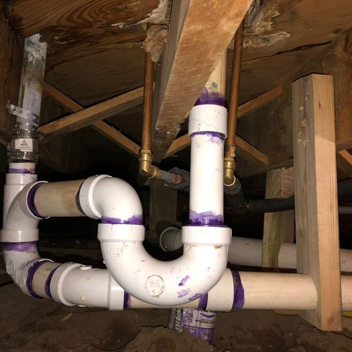 Crawl space drain replacement 