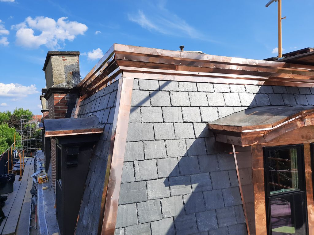South End Slate & Copper Mansard Re-Roof & Copper 