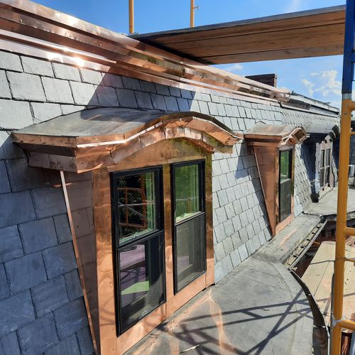 South End Slate & Copper Mansard Re-Roof & Copper 