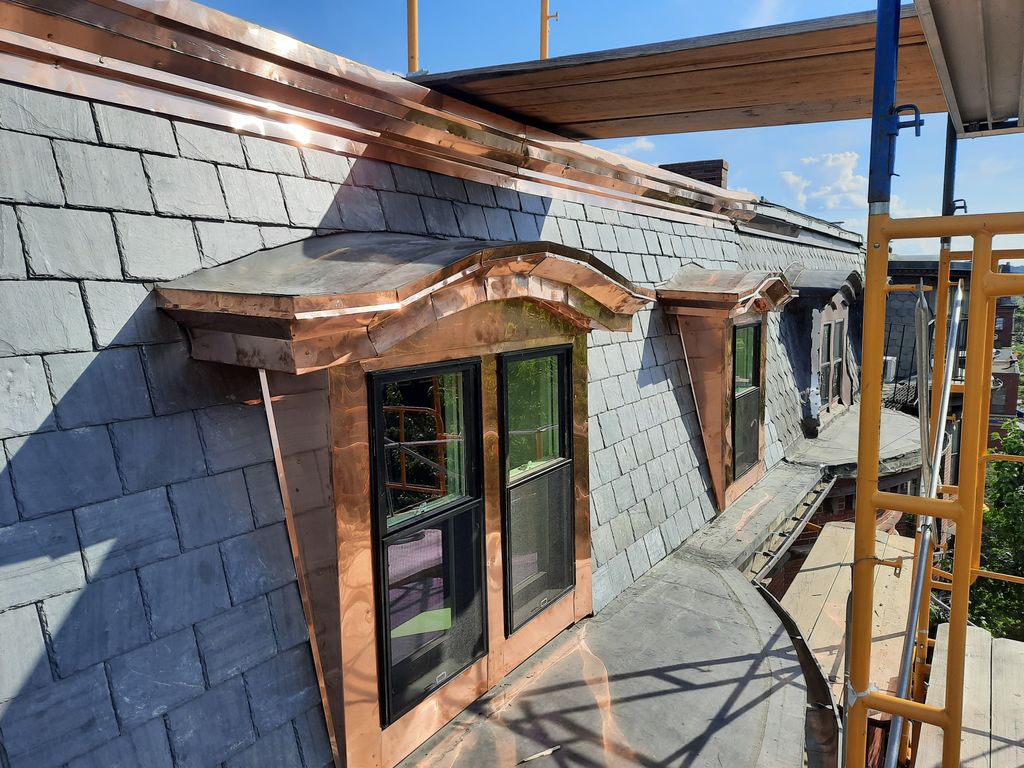 South End Slate & Copper Mansard Re-Roof & Copper 