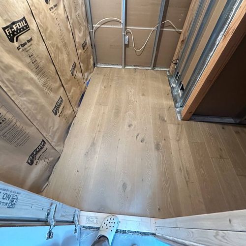 The guys installed the floor in my small closet, t