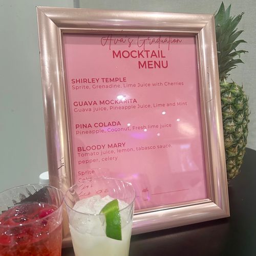 Mocktail menu I made for an event 