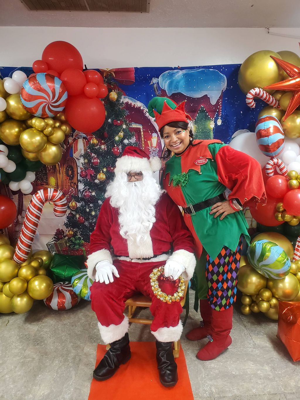 Ebony Santa & Cinamon the Elf