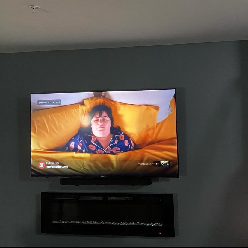 72 inch with soundbar attached and electrical fire