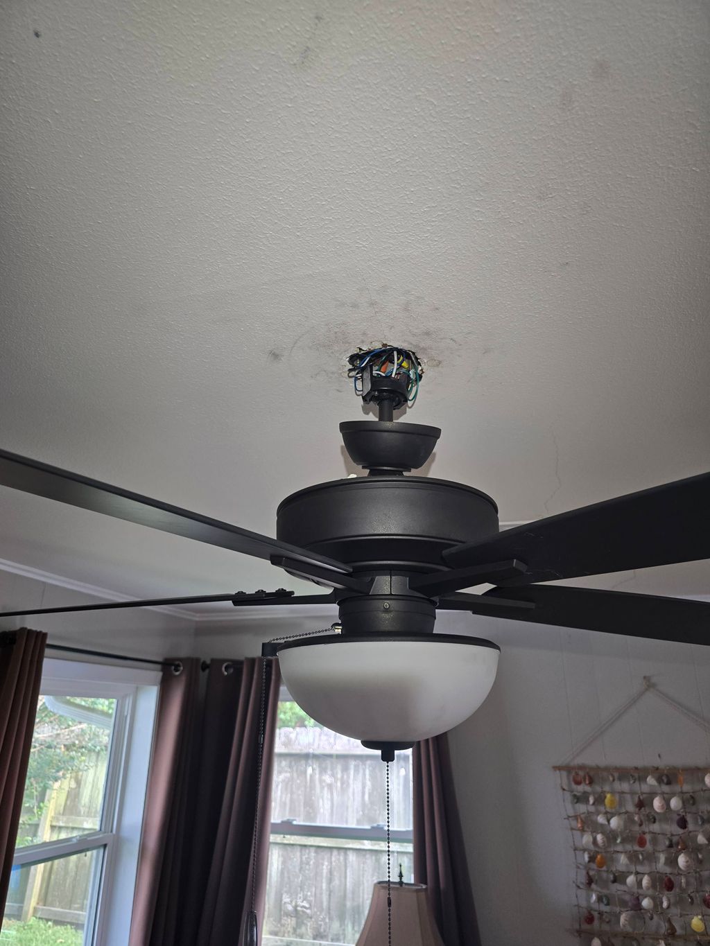 replacement and connection of new ceiling fan 