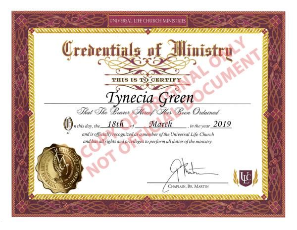 Ministry License
